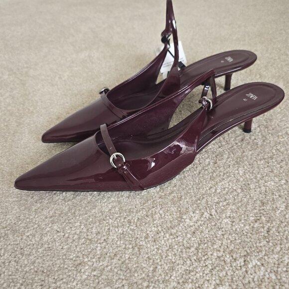 ZARA Silver Metallic Chunky Loafers - Picture 2 of 2